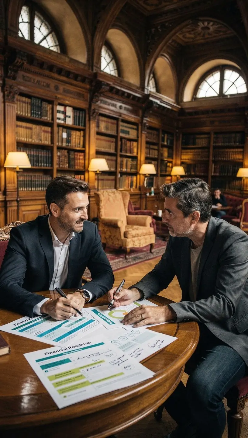 Szakmai tanácsadás a családi költségvetés hatékony kezeléséhez kézzel írt notesz mellett